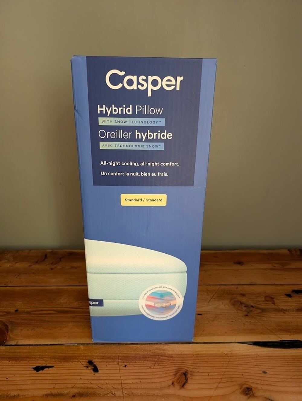 CASPER Cooling Hybrid Pillow - Standard Size - White
